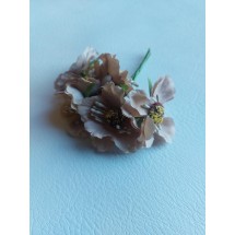 Букетики "Маки" на веточке (6 шт) цв. кофейный, цена за пучок